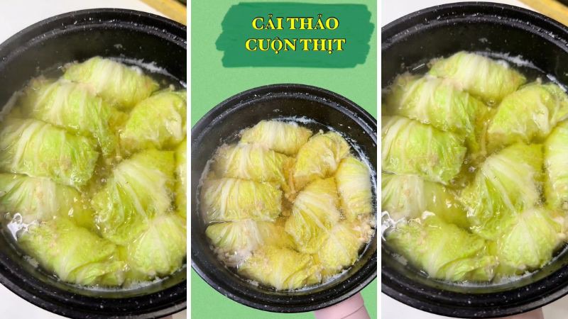 Món canh cải thảo cuộn thịt 