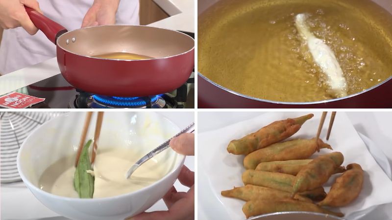 Chiên đậu bắp nhồi tôm