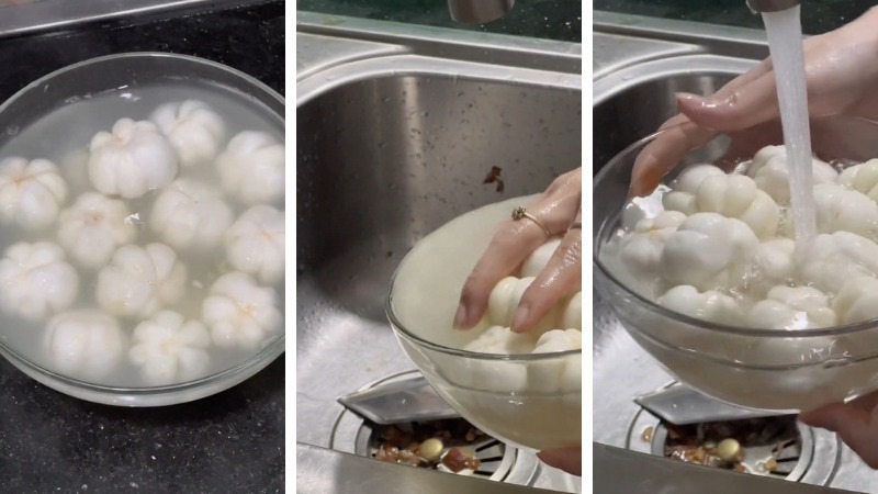 Rửa sạch măng cụt