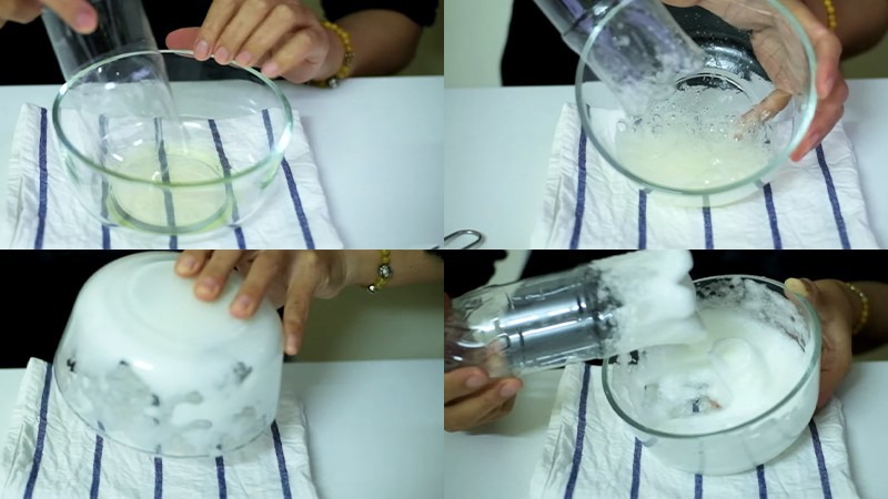 Đánh trứng bằng chai nhựa đã chế