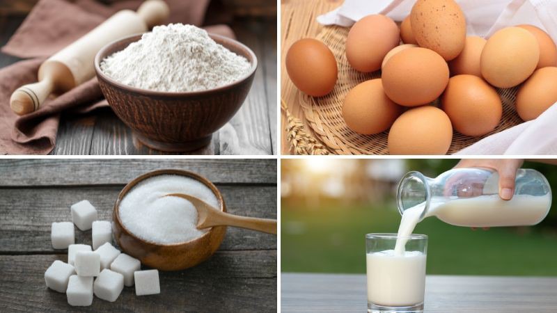 Nguyên liệu làm bánh cuộn