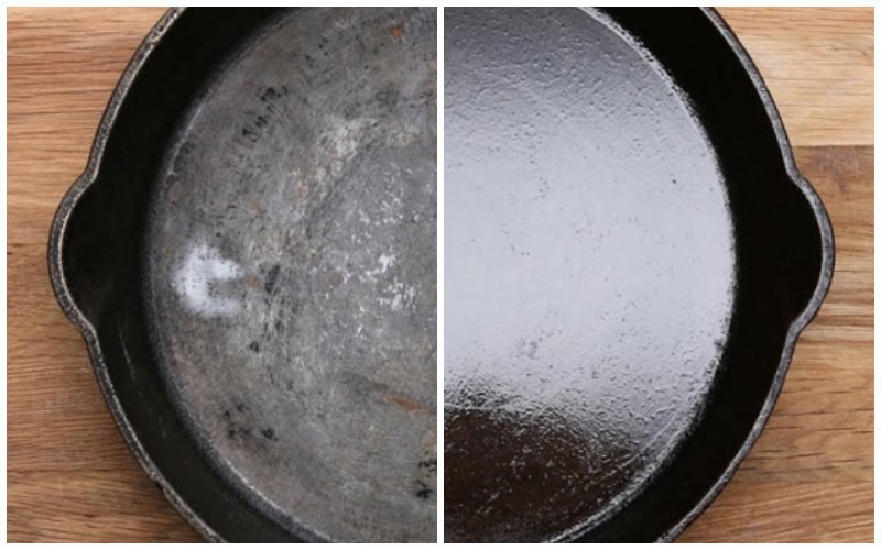 Chảo trước và sau khi tôi
