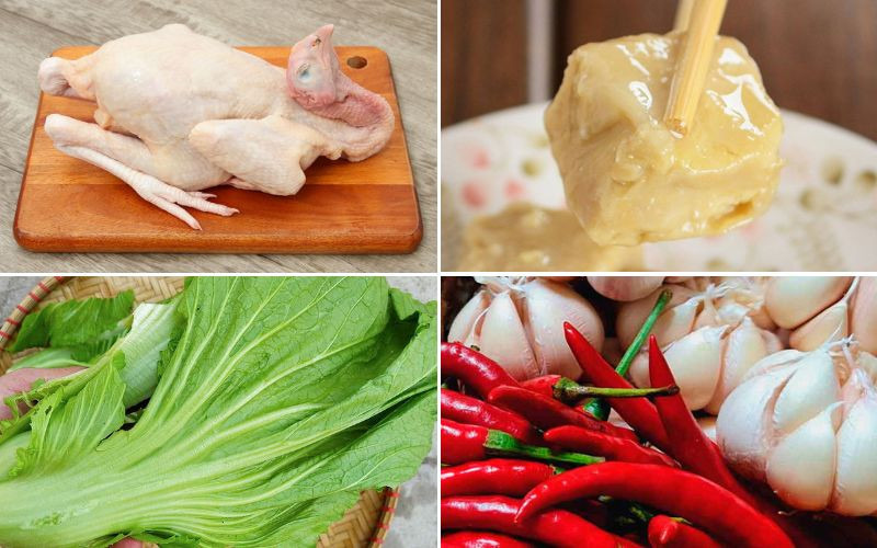 Nguyên liệu làm gà hấp chao